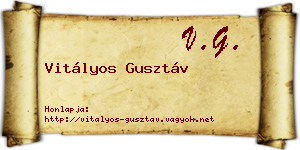 Vitályos Gusztáv névjegykártya